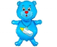 Минифигура 14" Медведь с бутылочкой синий